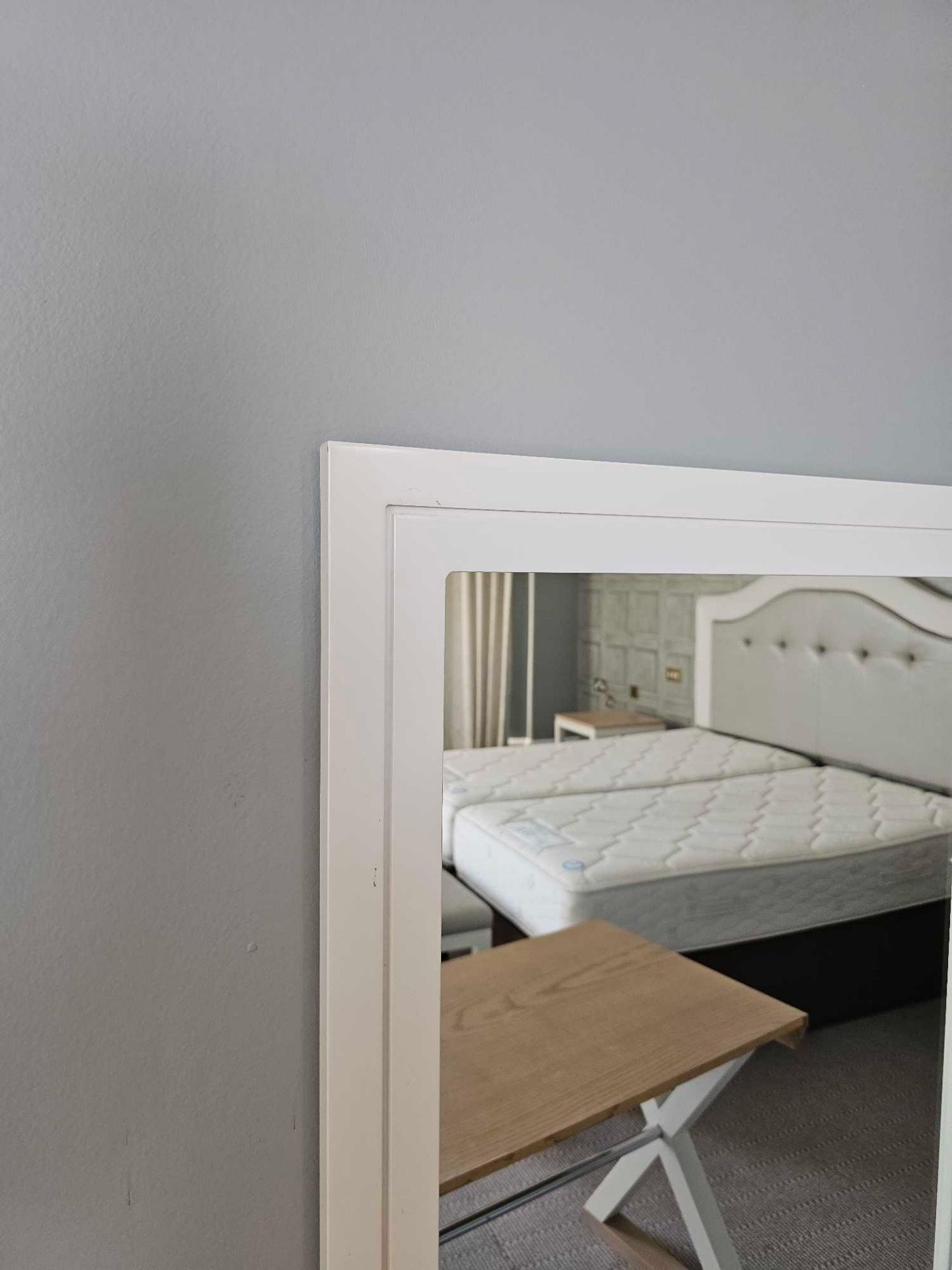 Rectangular Mirror A Bright White Gloss Finish On A Clean, Contemporary, Classic Design, With A - Image 2 of 2