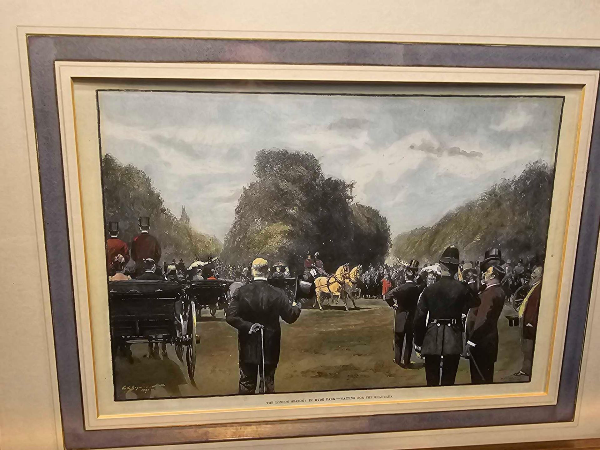 3 x Framed Prints (1) The London Season, In Hyde Park, Waiting For The Shahzada George L. Seymour ( - Image 3 of 5