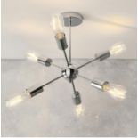 Rubens 6 Light Chrome Sputnik Semi-Flush Ceiling Light the Rubens 6 Light Chrome Sputnik Semi-