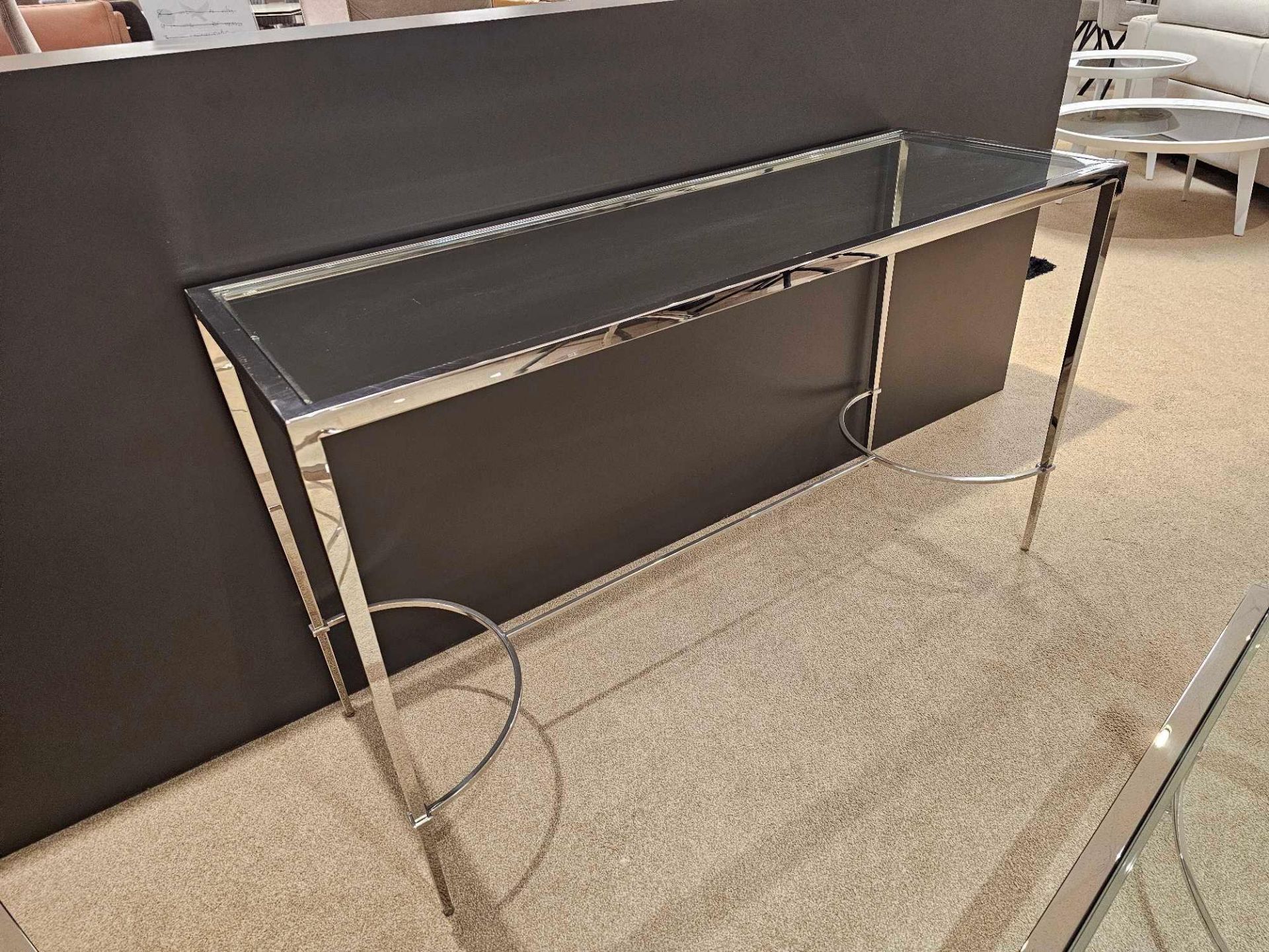Tokyo Console Table by Kesterport The Tokyo console table with its clear glass top and a refined - Image 2 of 6