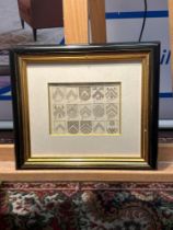 2 x Framed Heraldic Prints - Alexander Nisbet, System of Heraldry Speculative And Practical: With