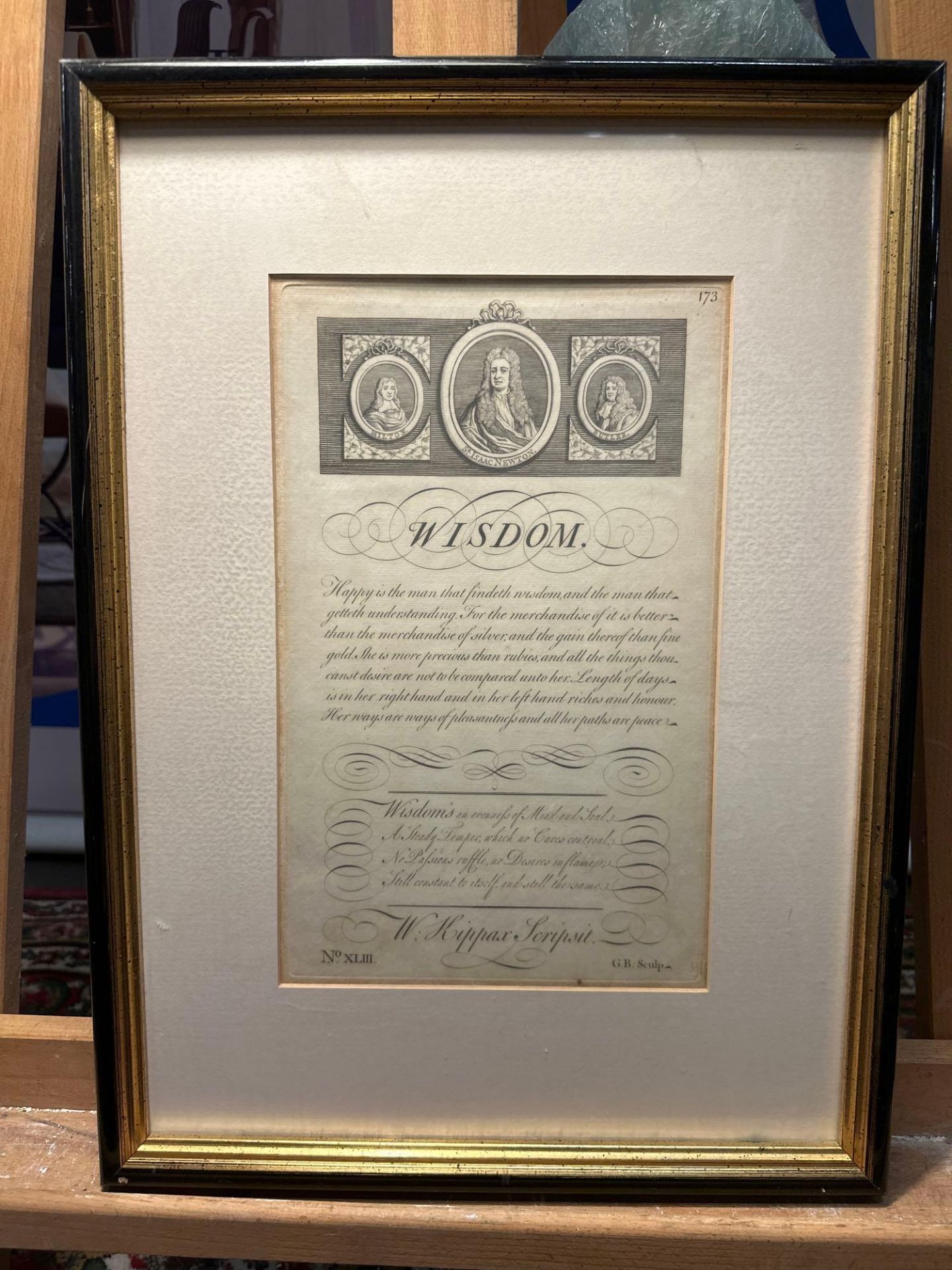 2 x Framed Prints (1) Wisdom George Bickham Universal Penman 1741 And (2) Reputation George - Image 4 of 5