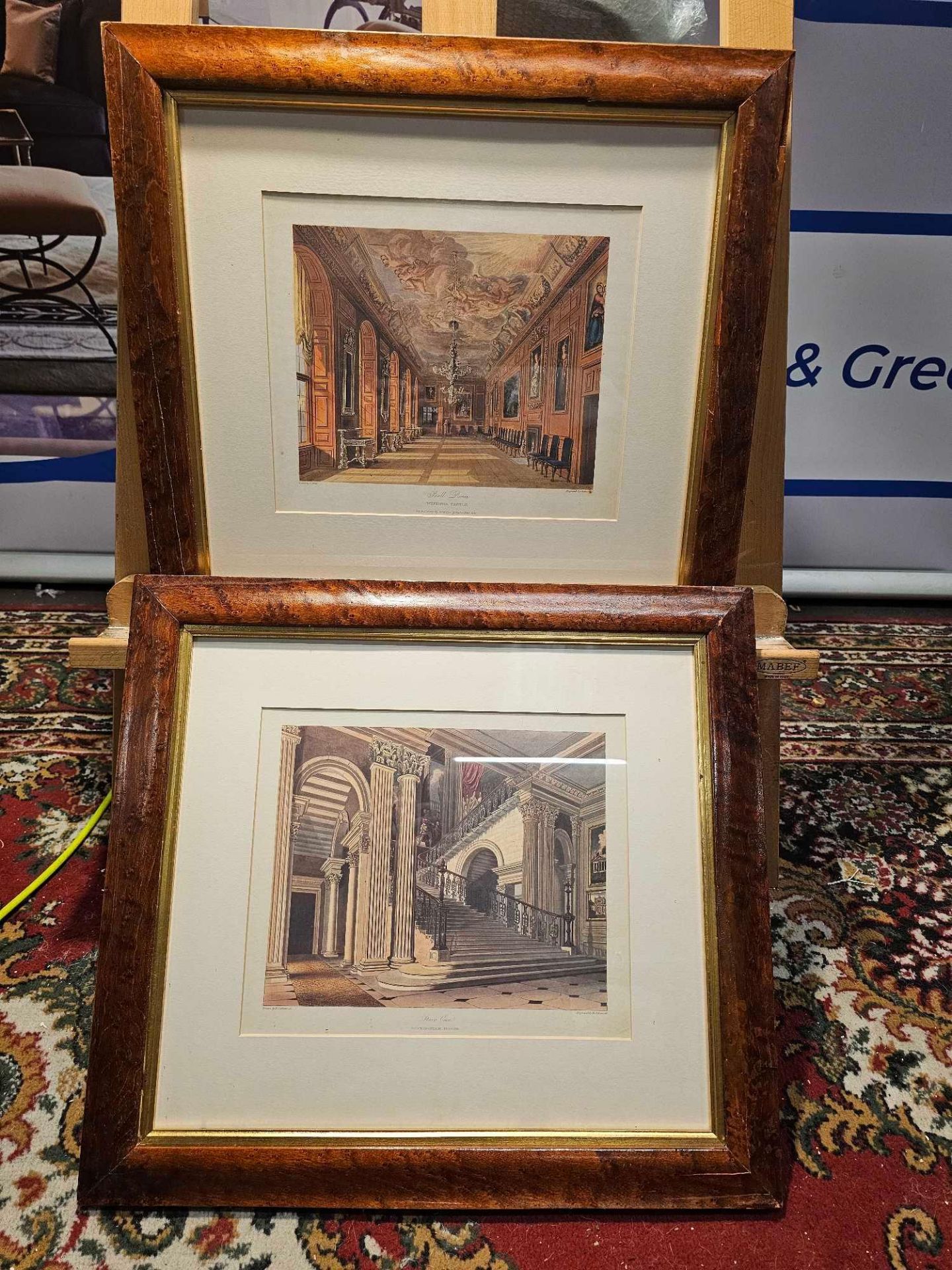 2 x Framed Prints Thomas Sutherland (1785/1838) Ballroom, Windsor Castle And Another Similar 51 x