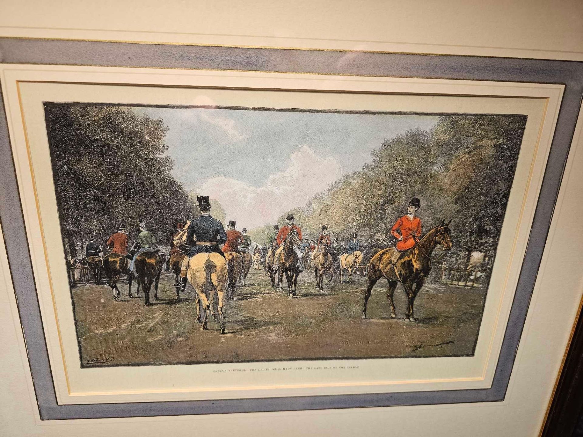 3 x Framed Prints (1) The London Season, In Hyde Park, Waiting For The Shahzada George L. Seymour ( - Image 2 of 5