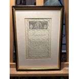 2 x Framed Prints (1) Wisdom George Bickham Universal Penman 1741 And (2) Reputation George
