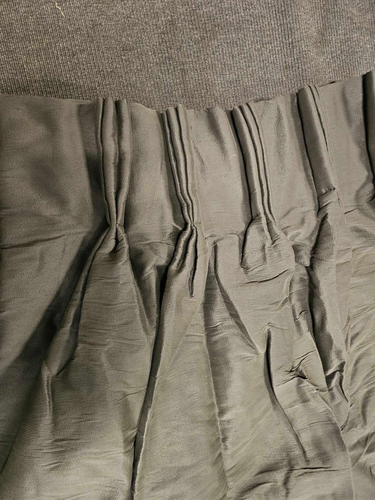 Pair Of Dark Green Lined Curtains Size 148 x 260cm ( Ref Dorchspa 103) - Image 2 of 3