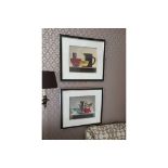 A Pair Of Untitled Framed Still Life Lithograph Prints 60 x 50cm