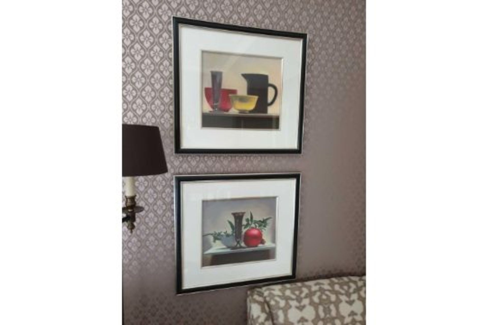 A Pair Of Untitled Framed Still Life Lithograph Prints 60 x 50cm