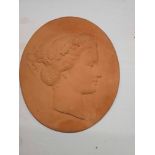 A Set Of 3 x Terracotta Wall Plaques Each With A Classic Relief Scene1 x 33 x 33 And 2 x 34 x 39cm