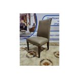 Leather High Back Chair With Stud Finish Detail Stained Wooden Legs 55 x 46 x 98cm