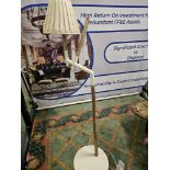 Blue Nature drift wood floor lamp with white metal frame and cream shade176cm high