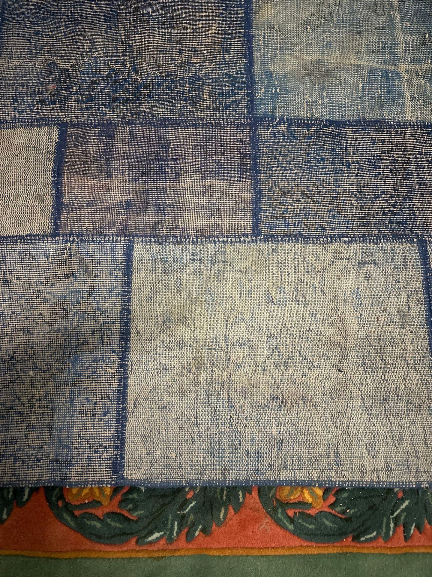 Multicolour Overdyed Patchwork Blue Patterned Rug 198 X 298 cm - Image 4 of 5