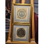 2 x Framed Prints (1) Antique Print of Faenza Ceramic Plates By Bedford, Circa 1857 And (2)