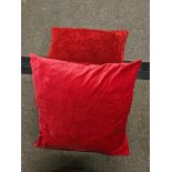 2 x Red Velvet Cushions Size 50 x 50cm ( Ref Cush 131)