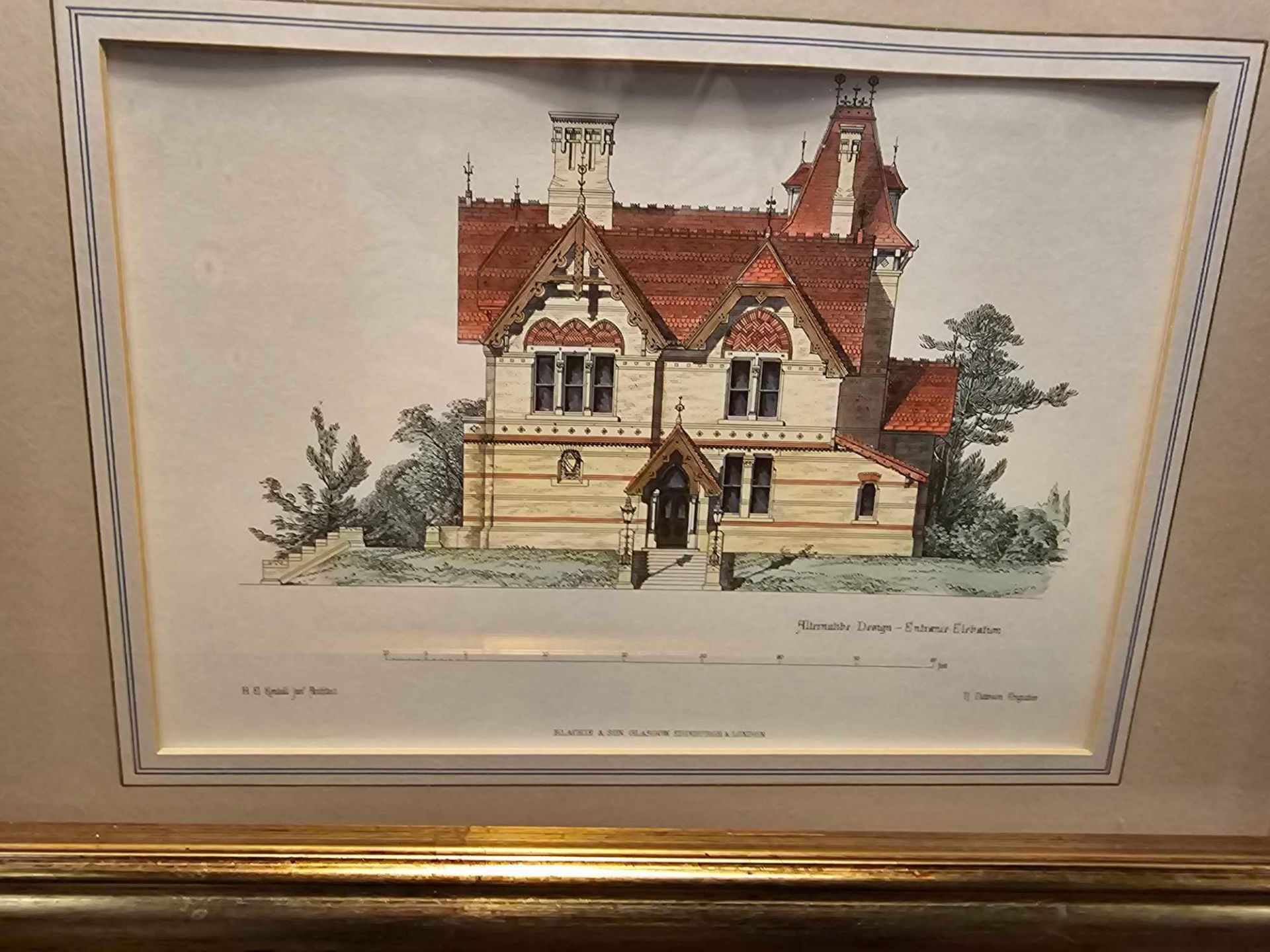 3 x Framed Prints Villa And Cottage Architecture: Select Examples of Country And Suburban Residences - Image 3 of 4