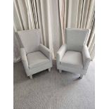 A Pair Of Accent Chairs The Contemporary Accent Chair With Simple Silhouette And Hardwood Frame