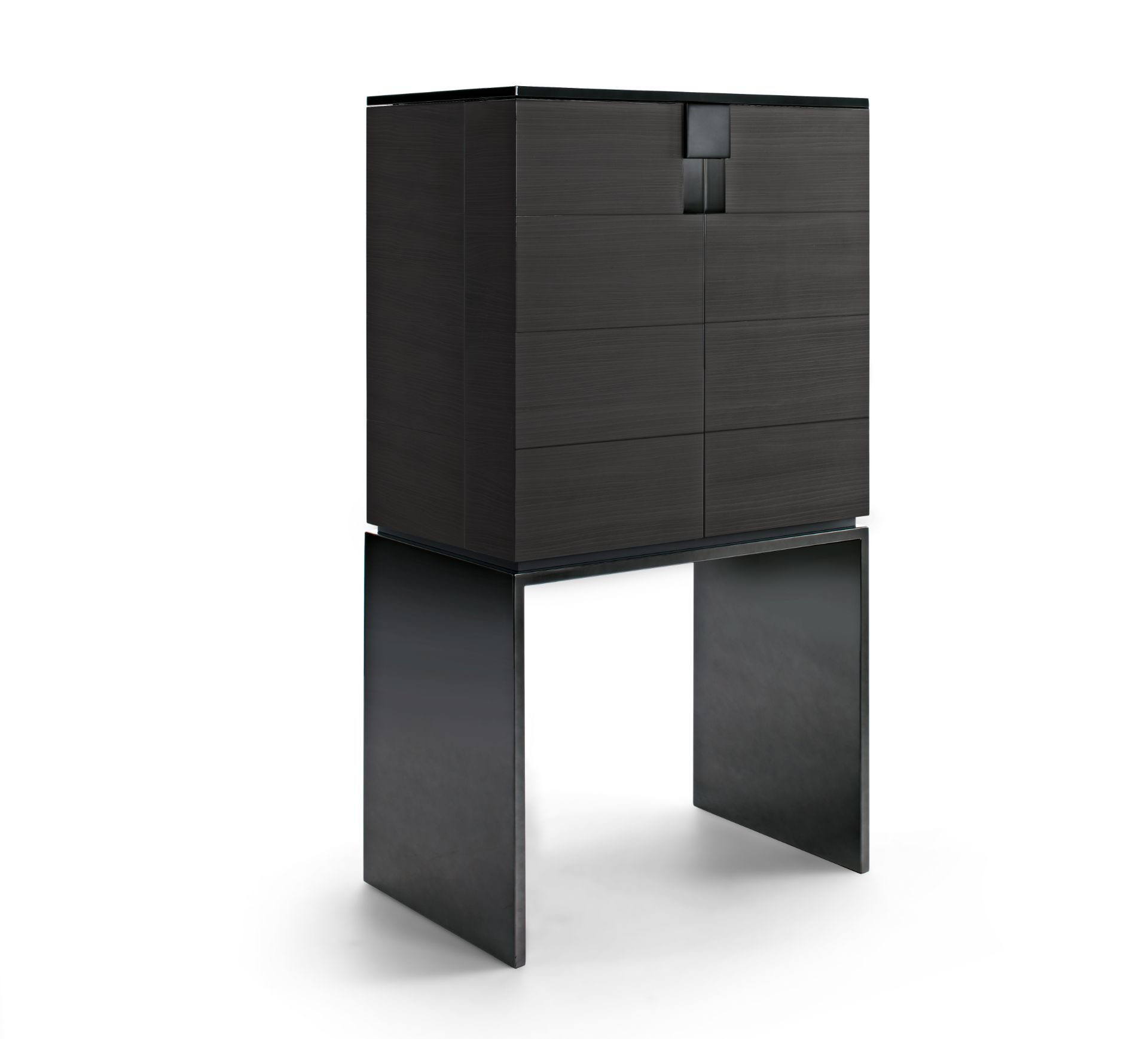 Black and More Bar Cabinet by Telemaco for Malerba Black chrome, combined with brushed matt finishes - Bild 5 aus 13