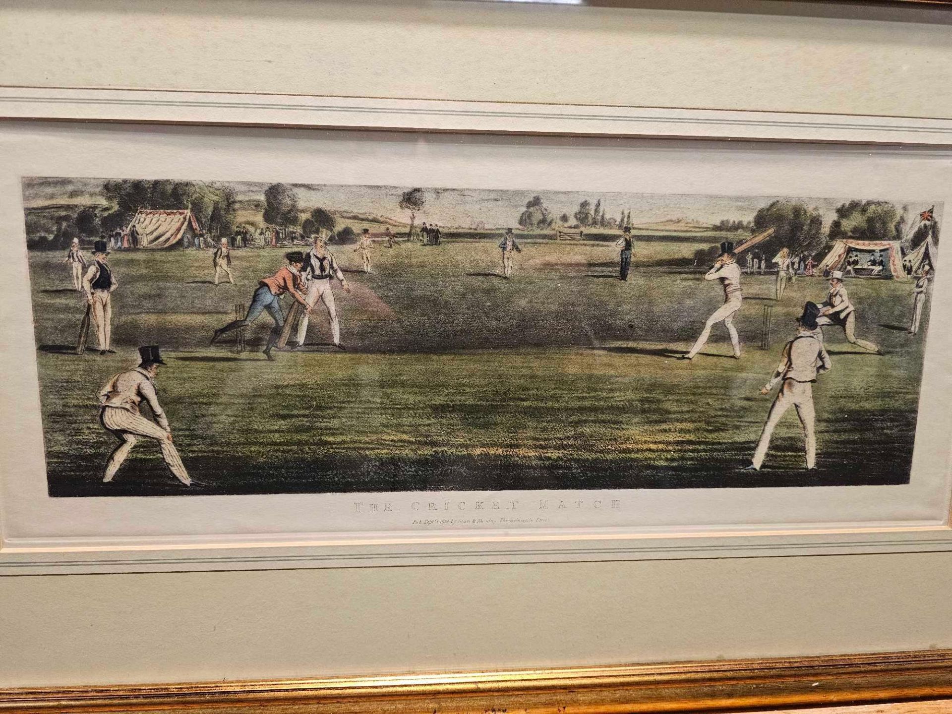 Framed Print "The Cricket Match" , Print Published By Dean & Munday September 1834 After James - Image 2 of 3