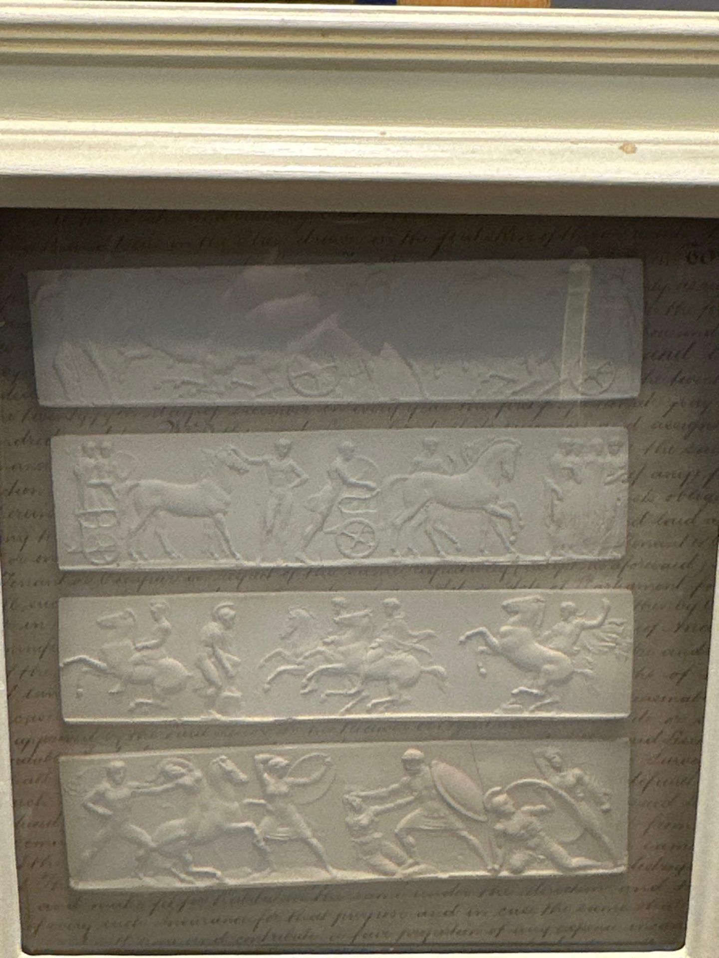 A Set of 4 x Framed Artwork of Plaster Relief Panels Depicting Friezes of The Parthenon 41 x 43cm ( - Image 3 of 6