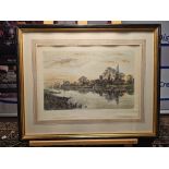 Framed Print Alexander Ansted 1894 19th Century Etching The Shadows of Departing Day Creep On Once