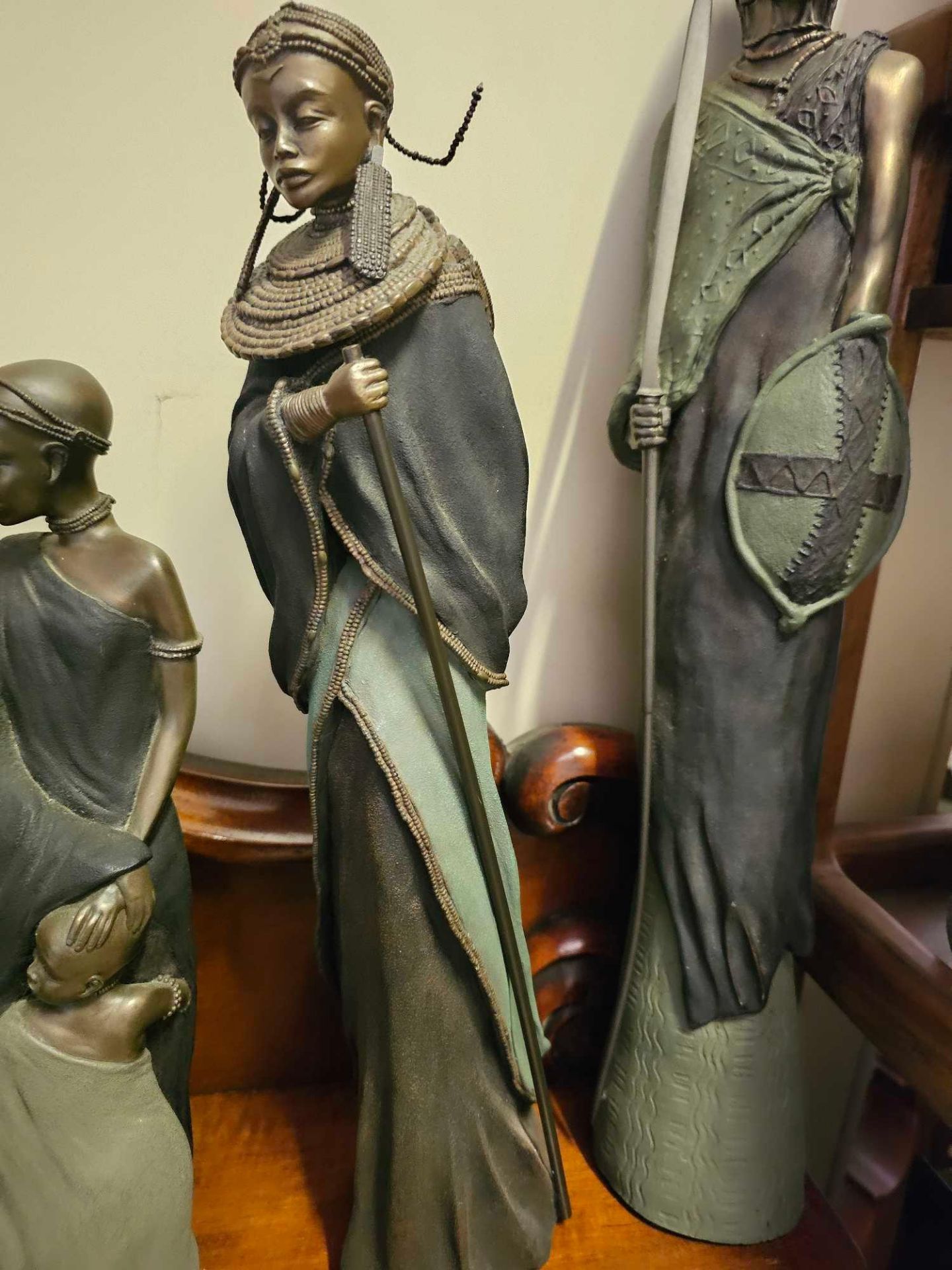 Stacy Bayne Maasai Soul Journey Bronze/Painted Limited Edition Figurines x 5 - Image 3 of 6