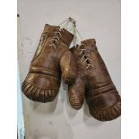 Ex Display Timothy Oulton Sporting Boxing Glove A Pair Hand Stitched And Handcrafted In Burnished