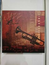 Canvas Wall Print Jazz Club By Conrad Knutsen (Born 1954 In New York ) 30 x 30cm