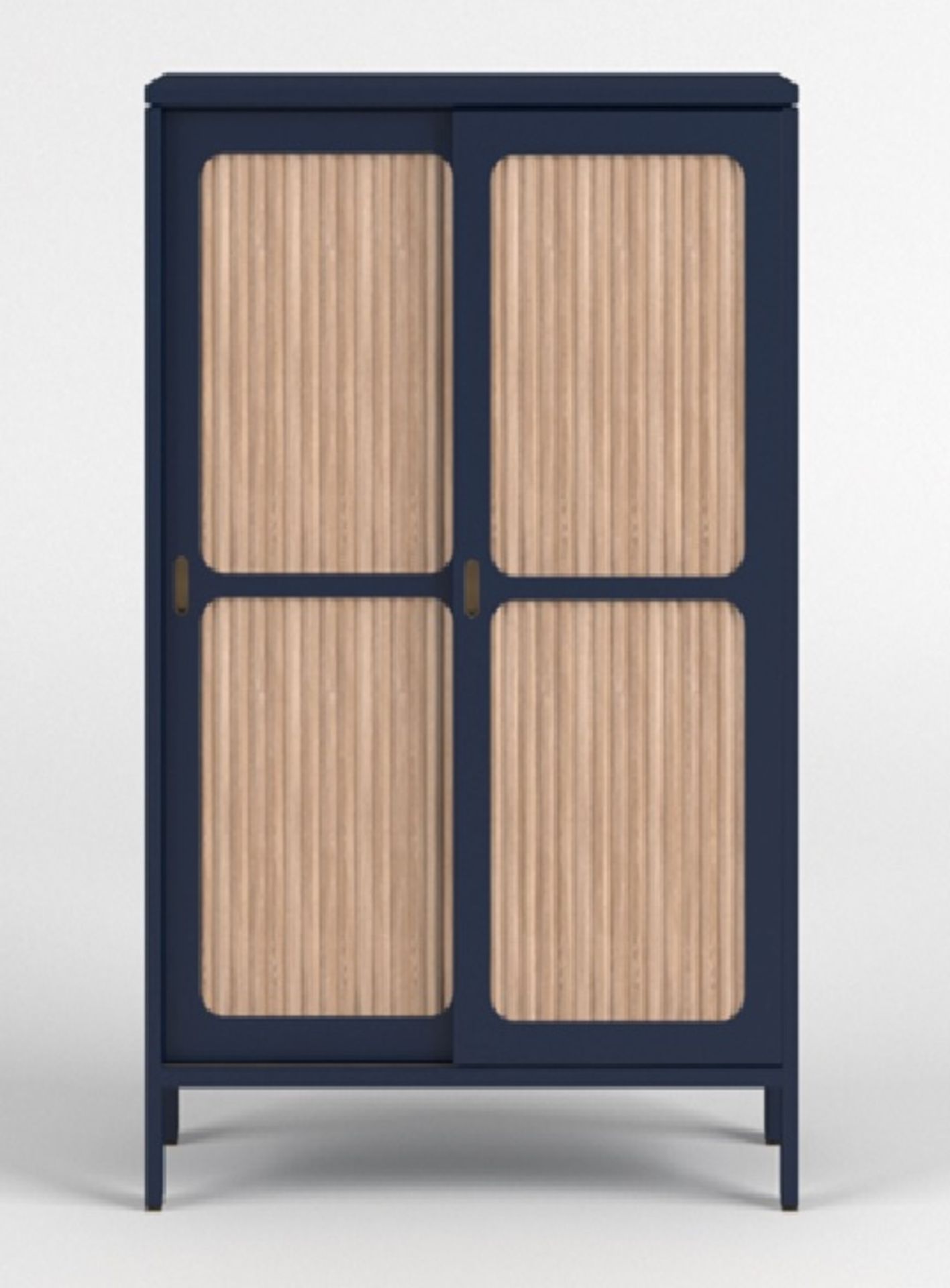 Reed Cabinet The Reed Cabinet offers a large amount of storage space with its black doors and