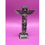 Metal Totem Pole 10cm Seattle One Side Washington The Other
