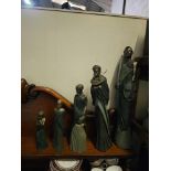 Stacy Bayne Maasai Soul Journey Bronze/Painted Limited Edition Figurines x 5