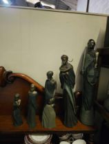 Stacy Bayne Maasai Soul Journey Bronze/Painted Limited Edition Figurines x 5