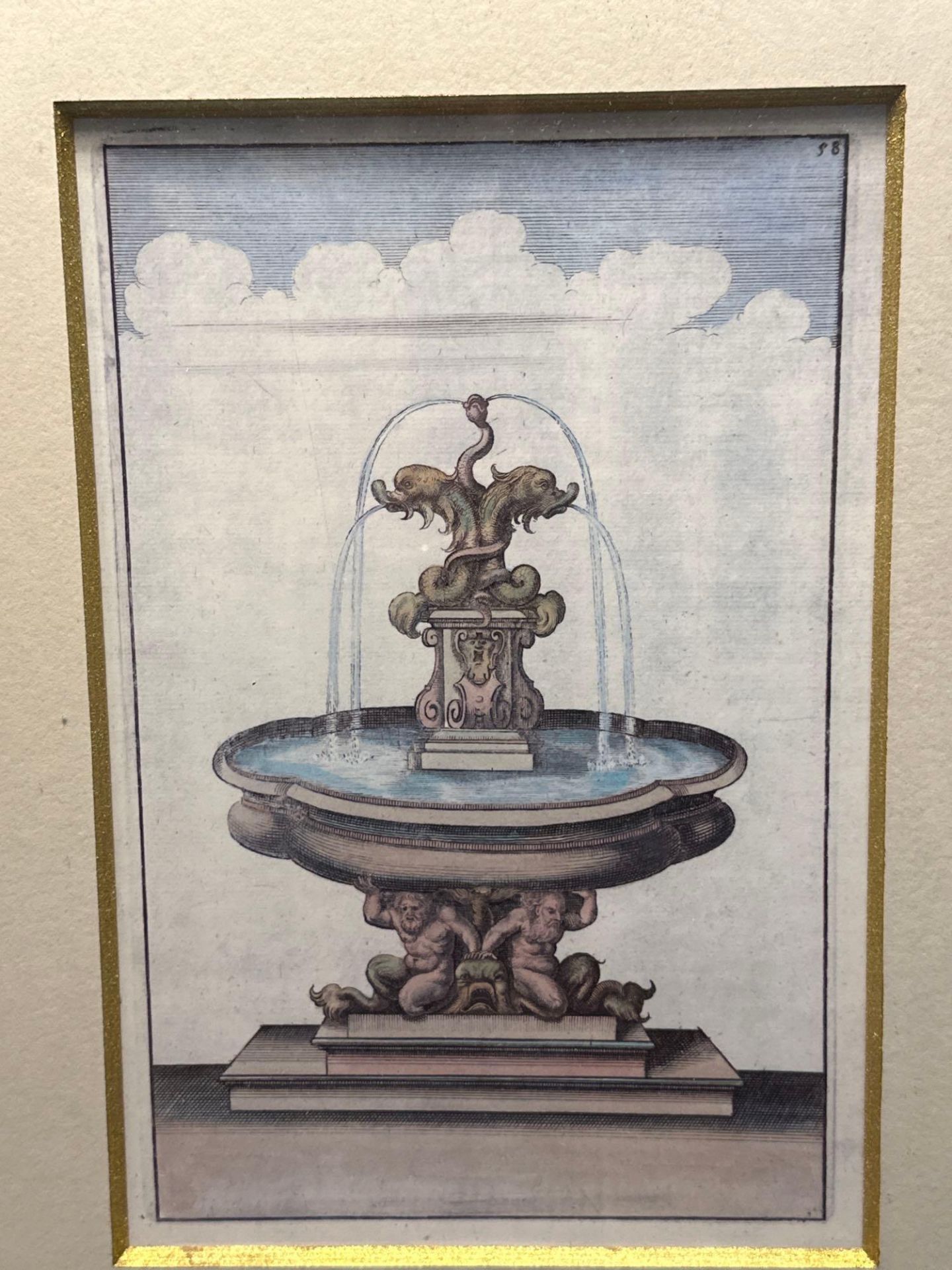 A Set of 4 x Fountain Prints, Architectural Prints By Bockler From Architectura Curiosa Nova 1664 - Image 4 of 9