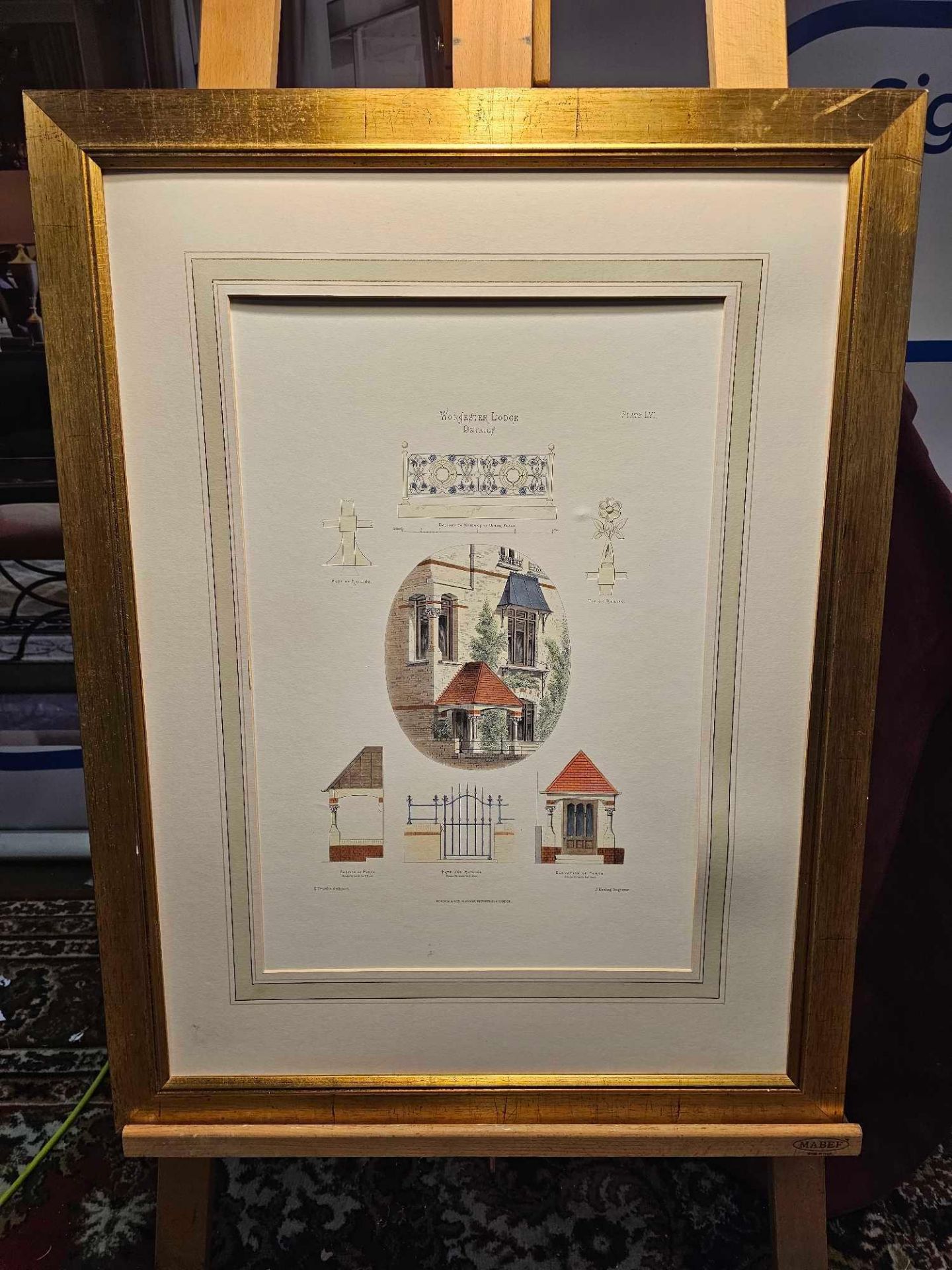 2 x Framed Prints Details of Sections, Plans And Elevations (1) Fern Cliff Villa Wemyss Bay (2) - Image 2 of 3