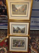 3 x Framed Prints (1) The London Season, In Hyde Park, Waiting For The Shahzada George L. Seymour (