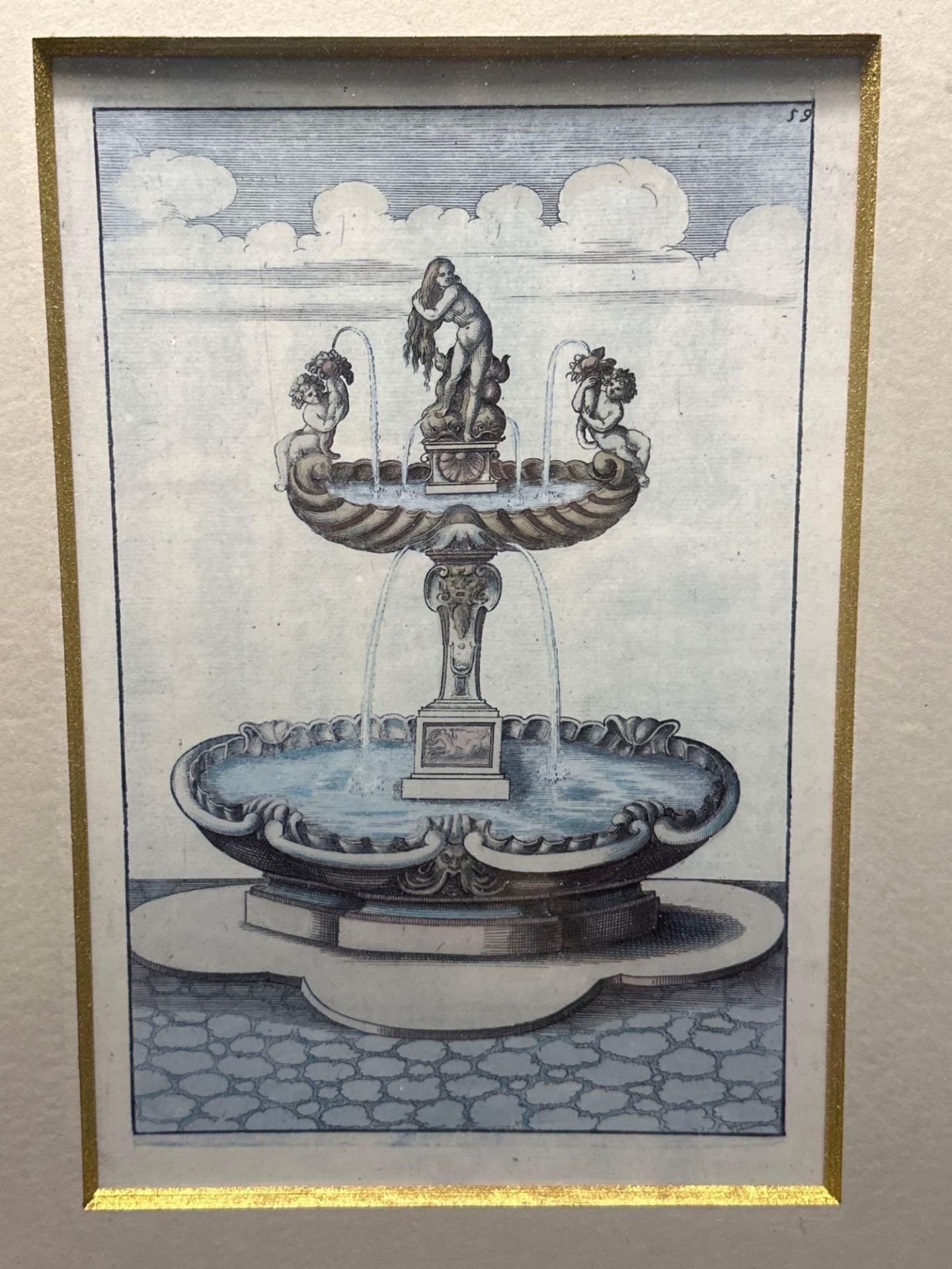 A Set of 4 x Fountain Prints, Architectural Prints By Bockler From Architectura Curiosa Nova 1664 - Image 8 of 9