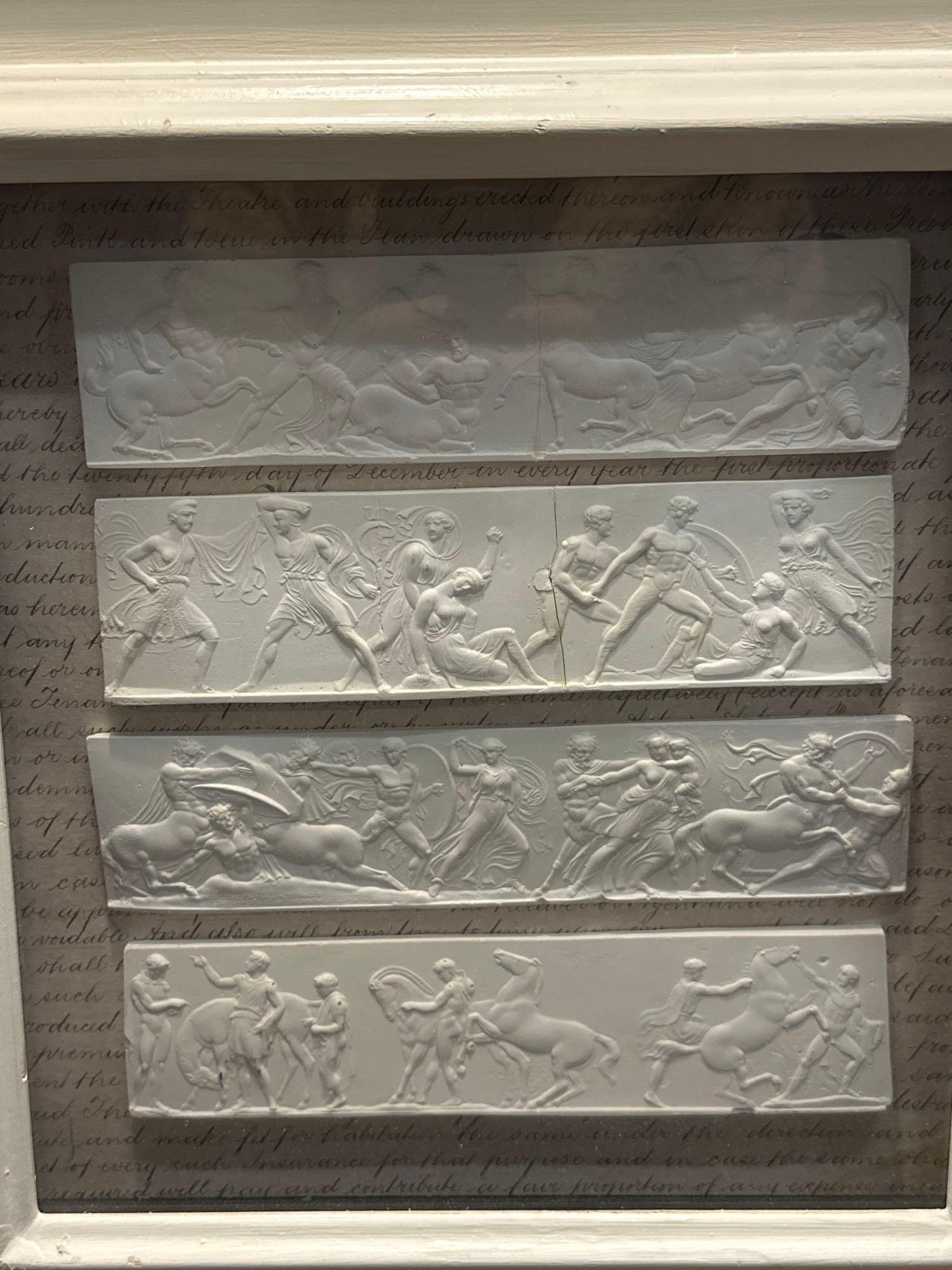 A Set of 4 x Framed Artwork of Plaster Relief Panels Depicting Friezes of The Parthenon 41 x 43cm ( - Image 4 of 6