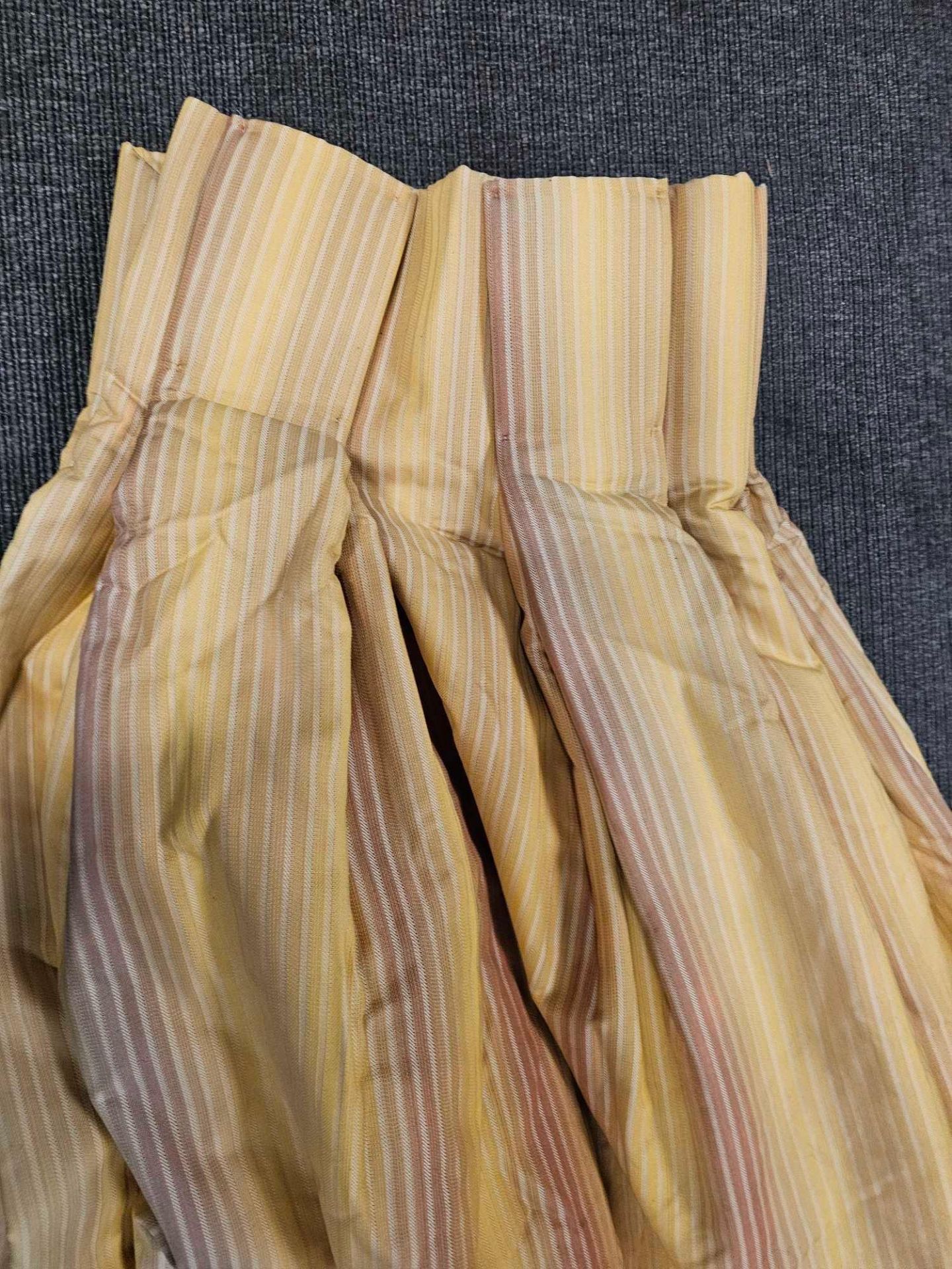 Single Silk Striped Curtain Pink /Black Size 60 x 215cm Single Silk Curtain Yellow/Red Stripes - Image 4 of 7