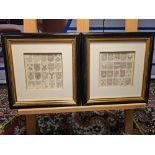 2 x Framed Heraldic Prints - Alexander Nisbet, System of Heraldry Speculative And Practical: With