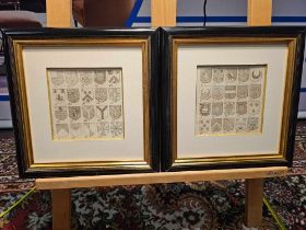 2 x Framed Heraldic Prints - Alexander Nisbet, System of Heraldry Speculative And Practical: With