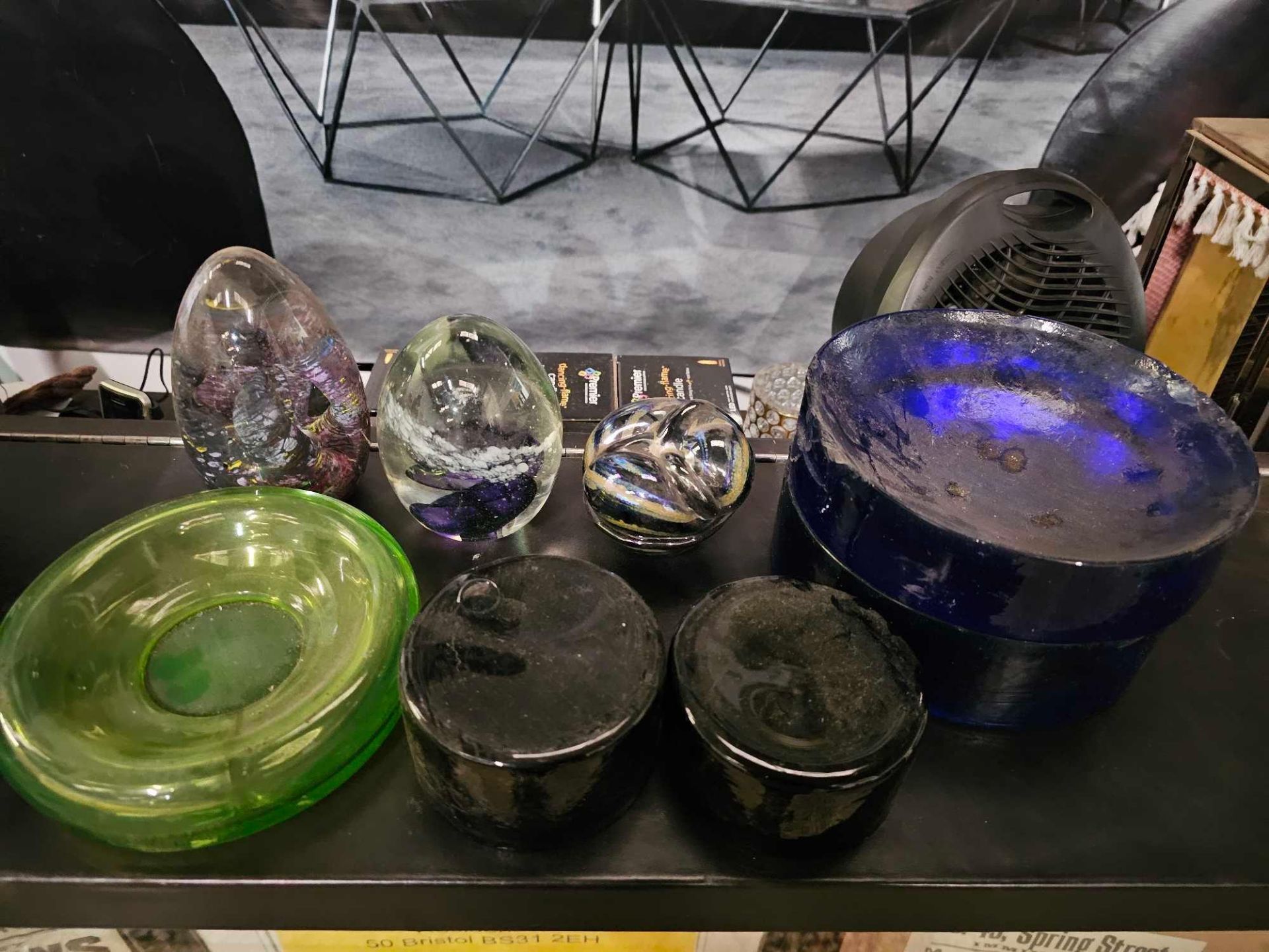 Various Paper Weights And Glass Objects As Photographed