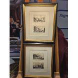 2 x Framed Prints (1) The Royal College of Physicians, Trafalgar Square: The Elevation. Engraving By