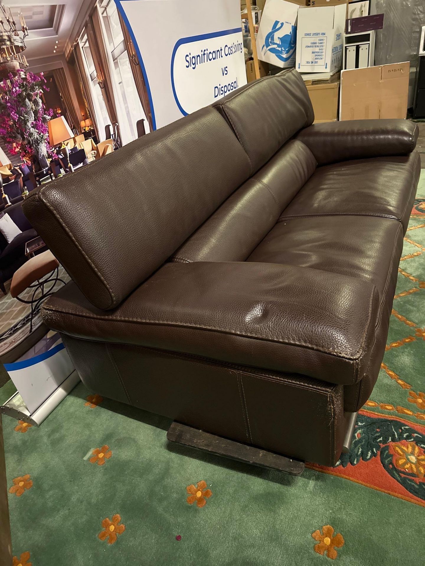 Philippe Bouix For Roche Bobois Ascot 3-Seat Sofa With Foot Stools W. 220 X H. 82 X D. 105 cm - Bild 4 aus 11