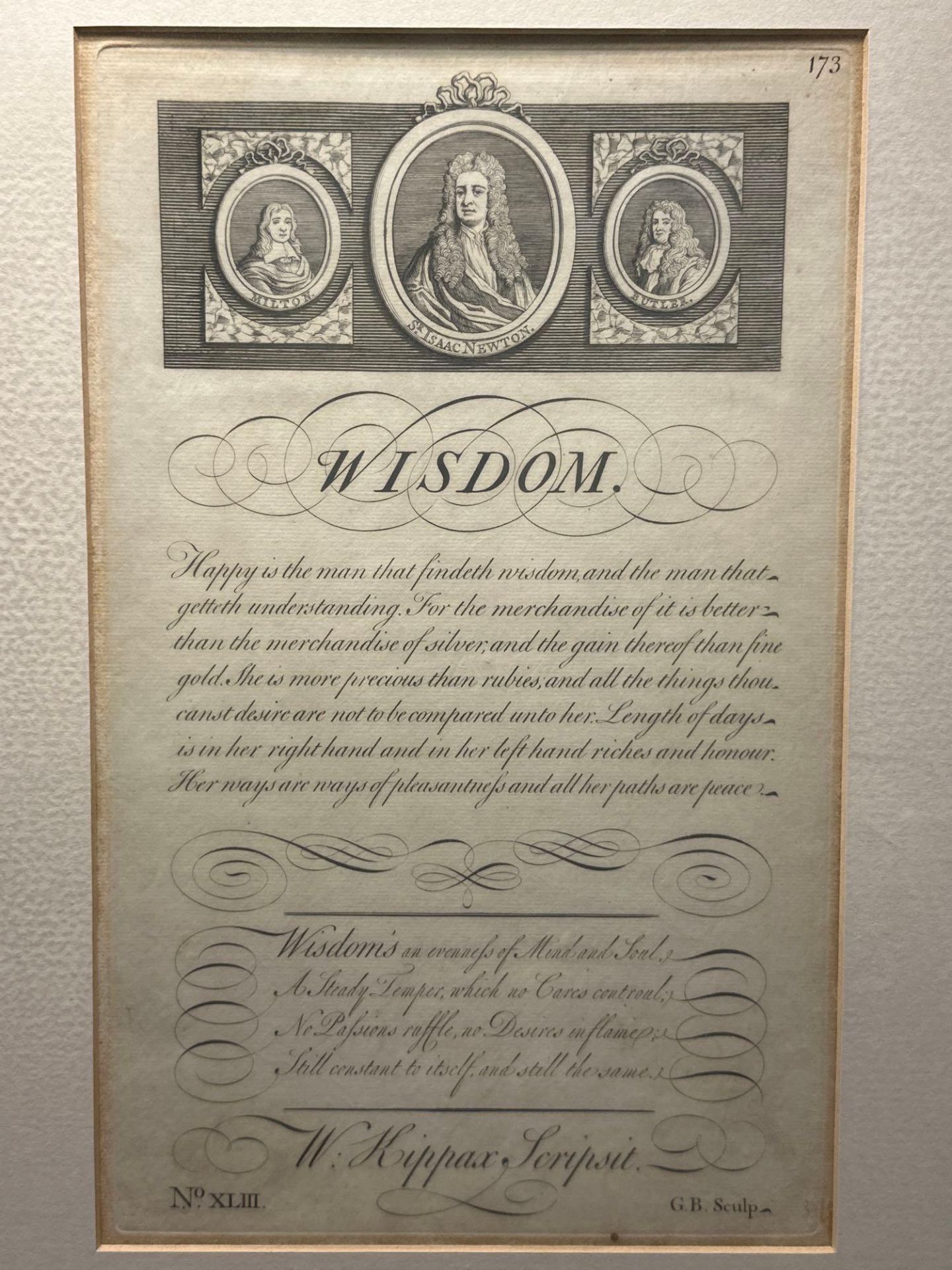 2 x Framed Prints (1) Wisdom George Bickham Universal Penman 1741 And (2) Reputation George - Image 5 of 5