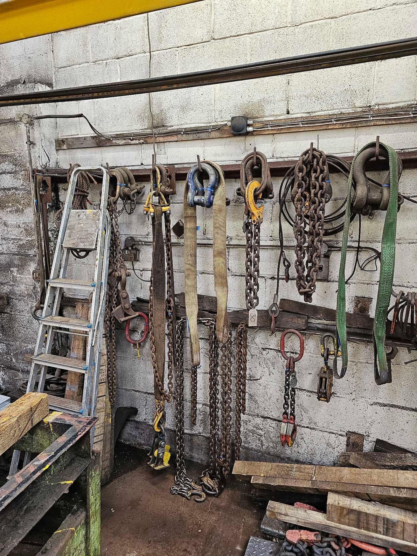 A Large Quantity Of Various Chains, Hooks And Shackles As Found