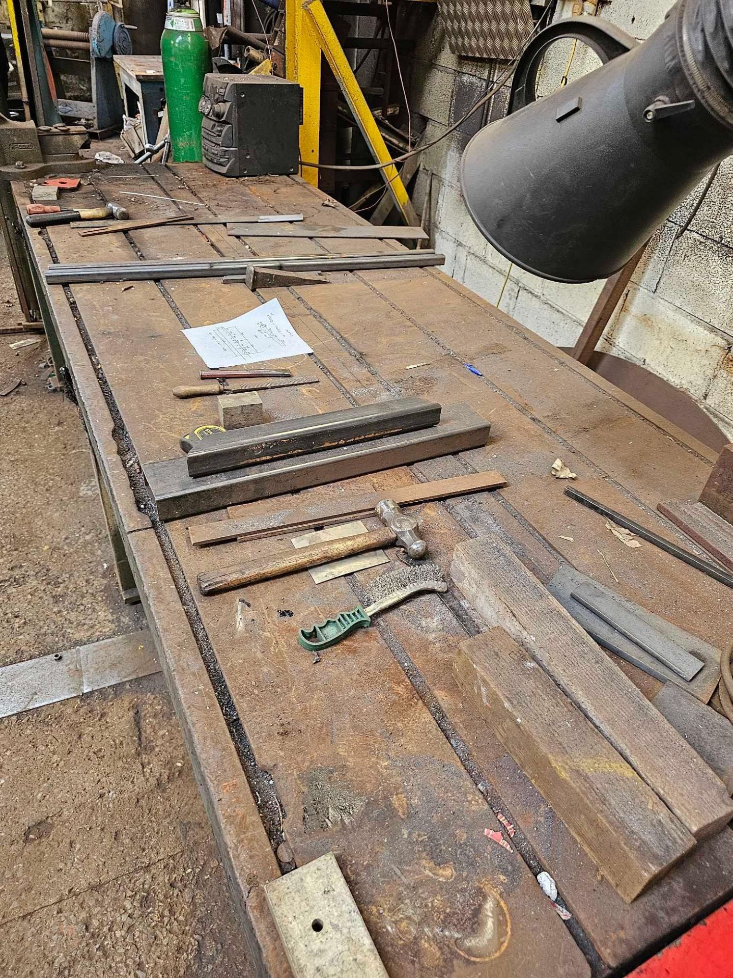 Cast Steel Engineers Marking Out Work Bench 305 x 110 x 89cm Weight 1600kg - Image 3 of 5