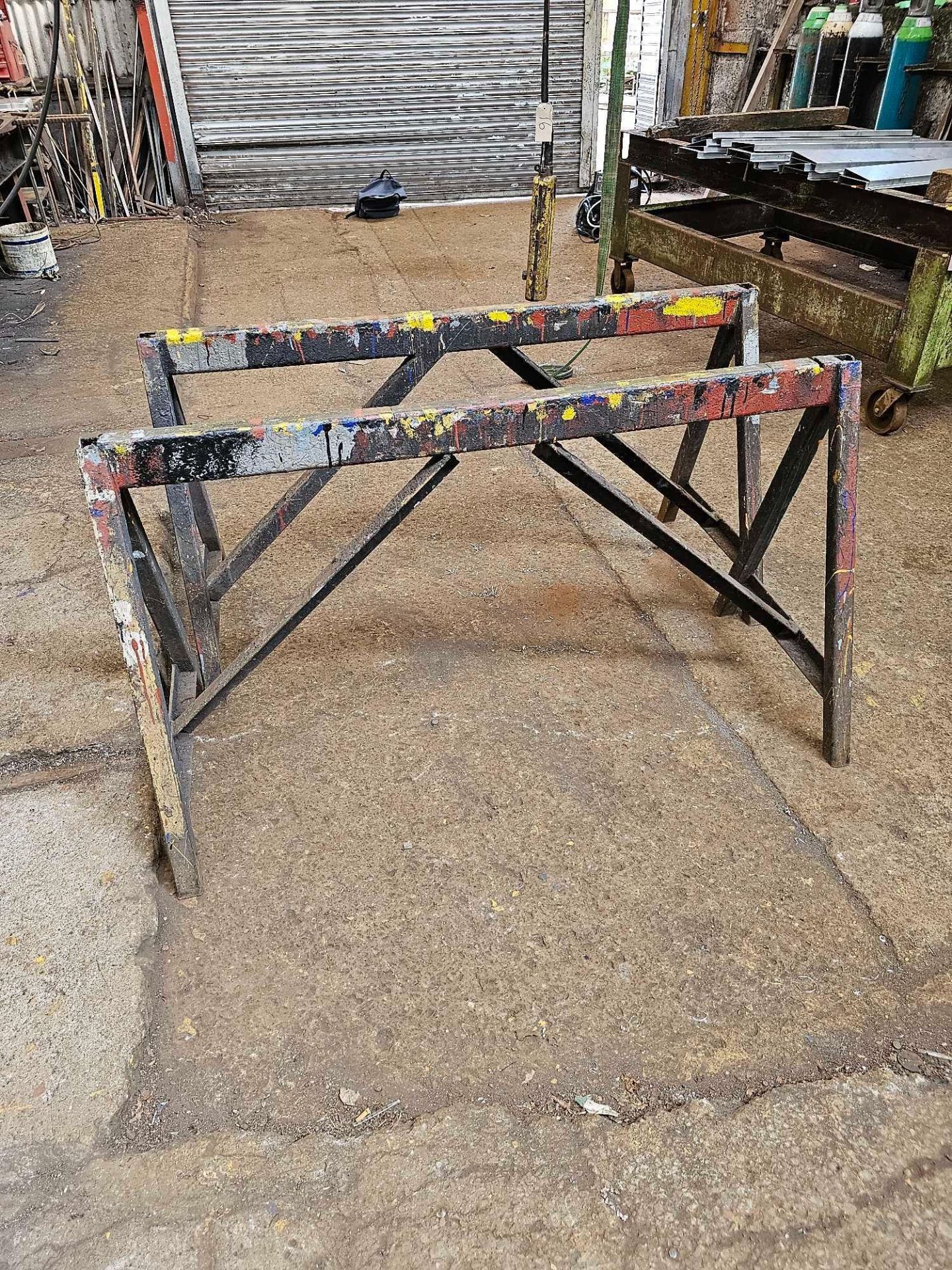 Pair Cast Iron Trestle Stands 160 x 90cm - Image 2 of 2