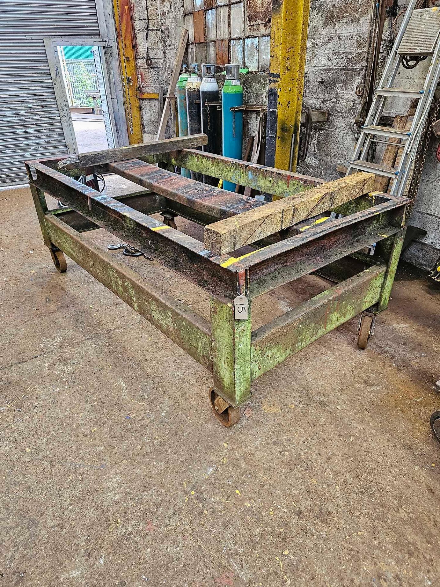 Cast Iron Mobile Markup Table 243 x 124 x 80cm
