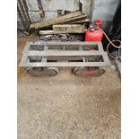 A Pair Of Cast Iron Roller Dolly Skates 120 x 27 x 38cm