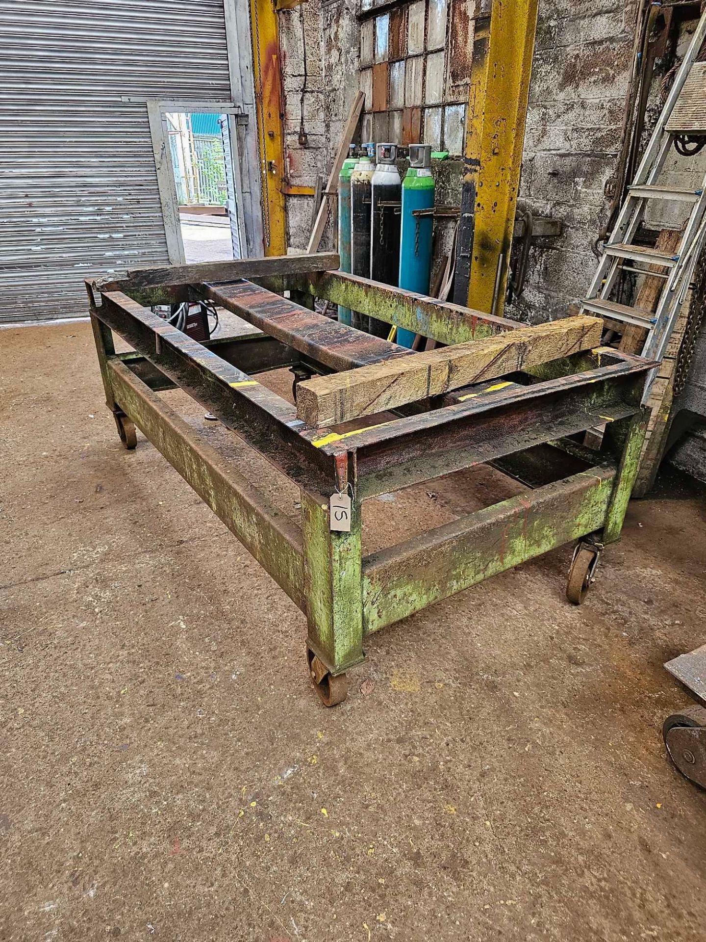 Cast Iron Mobile Markup Table 243 x 124 x 80cm - Image 2 of 2