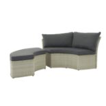 Set A509 Monterey Curved Sofa & Bench - Left (Dove Grey)